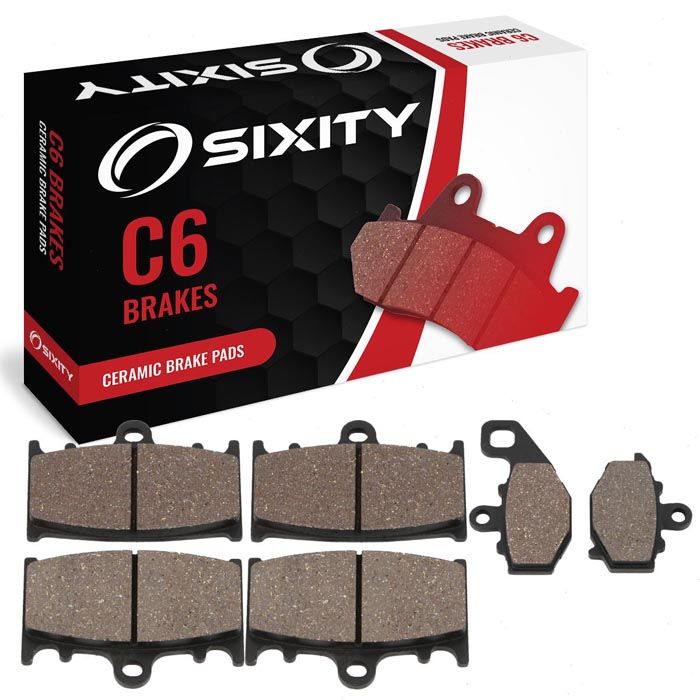 Sixity Front + Rear Ceramic Brake Pads 1993-1995 Kawasaki ZX600 Ninja ZX-6