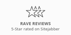 5-star customer rated at sitejabber