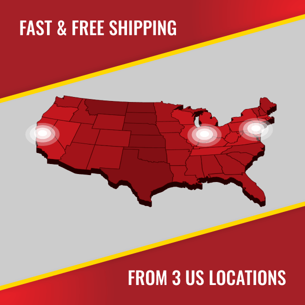 Two locations. Fast & Free shipping.