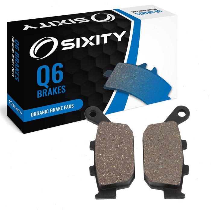 Sixity Rear Organic Brake Pads 2000-2002 Buell M2 Cyclone Countersunk